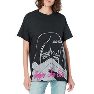 Billie Eilish black "Happier Than Ever" embroidered t-shirt size S